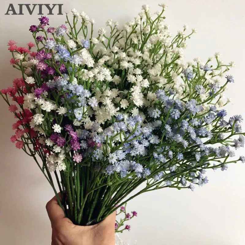 

52cm DIY Artificial baby's breath Flower Gypsophila Fake Silicone plant Wedding Home Hotel Party Decorations 4 Colors