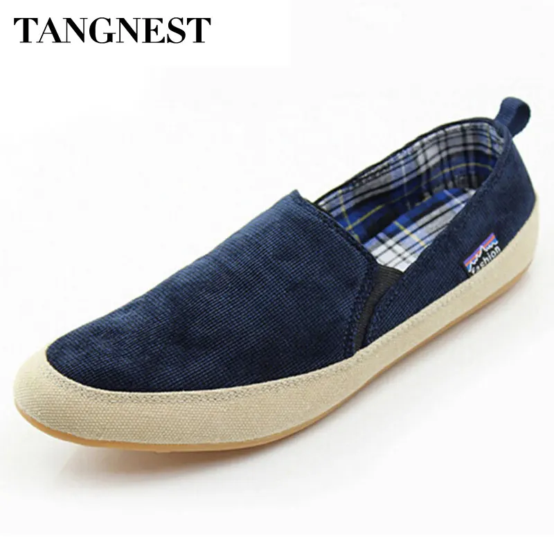 Tangnest/Мужская парусиновая обувь 2017 г. Весенние мужские лоферы без шнуровки