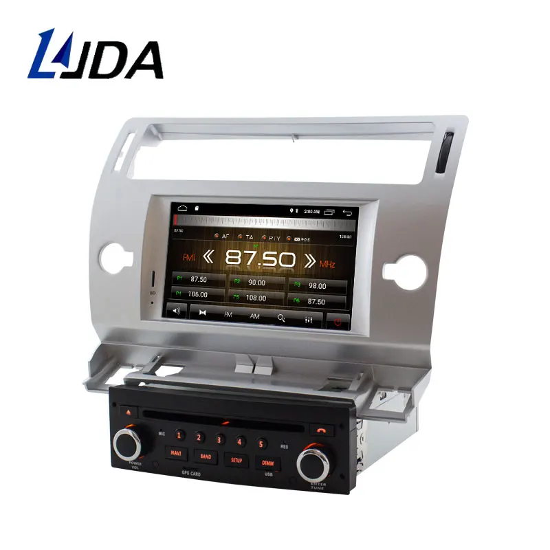 Автомобильный DVD плеер LJDA 1 Din 7 дюймов Android 10 для Citroen C4 Quatre Triumph Wi Fi GPS радио 2G RAM