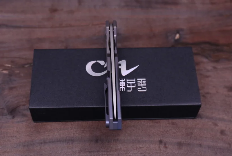 CH original design Tianyi Flipper folding knife bearings AUS-8 Blade TC4 titanium handle camping hunting Fruit Knives EDC tools |