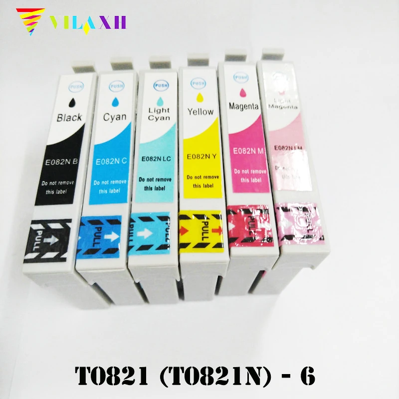 Чернильный картридж vilaxh T0821 T0826 T0821N для Epson T50 T59 TX650 TX800 TX710W R270 R290 R295 R390 RX590 RX610 RX615|ink