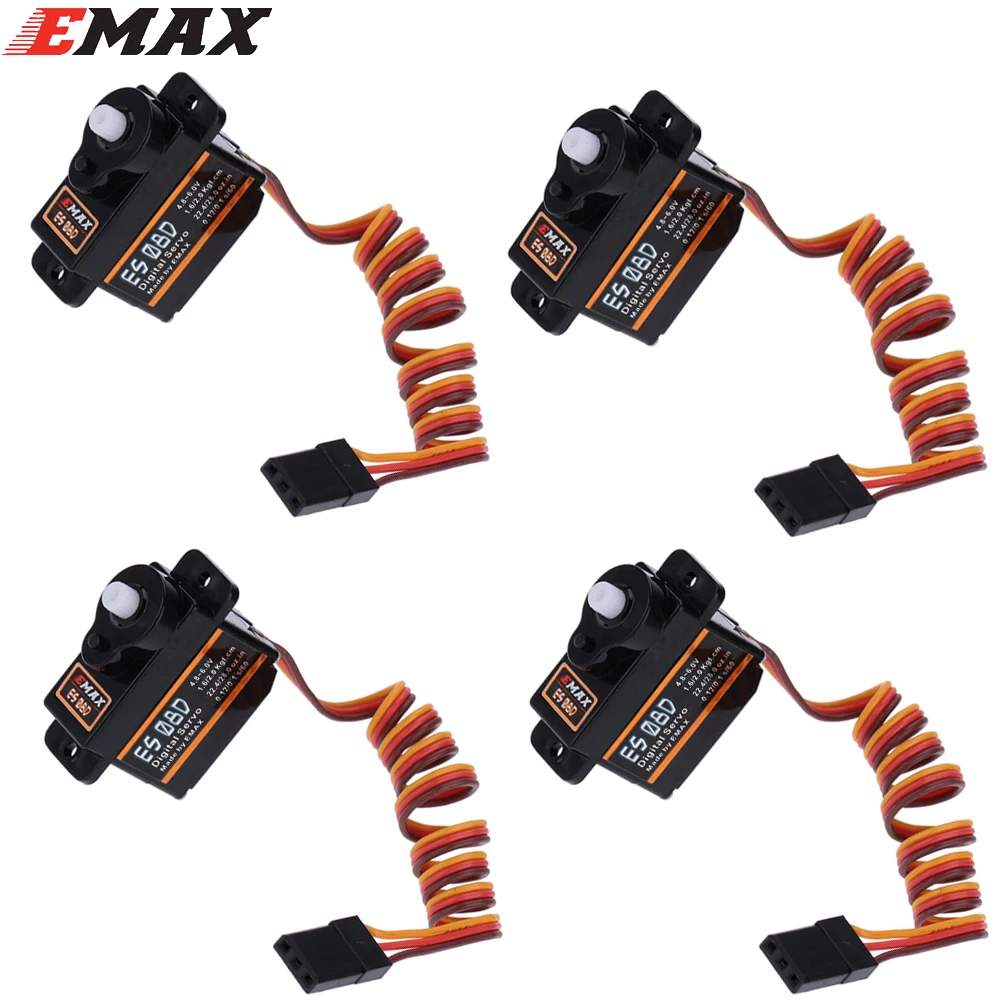 100% оригинальный 4 шт./лот EMAX ES08D пластиковый цифровой микро сервопривод для