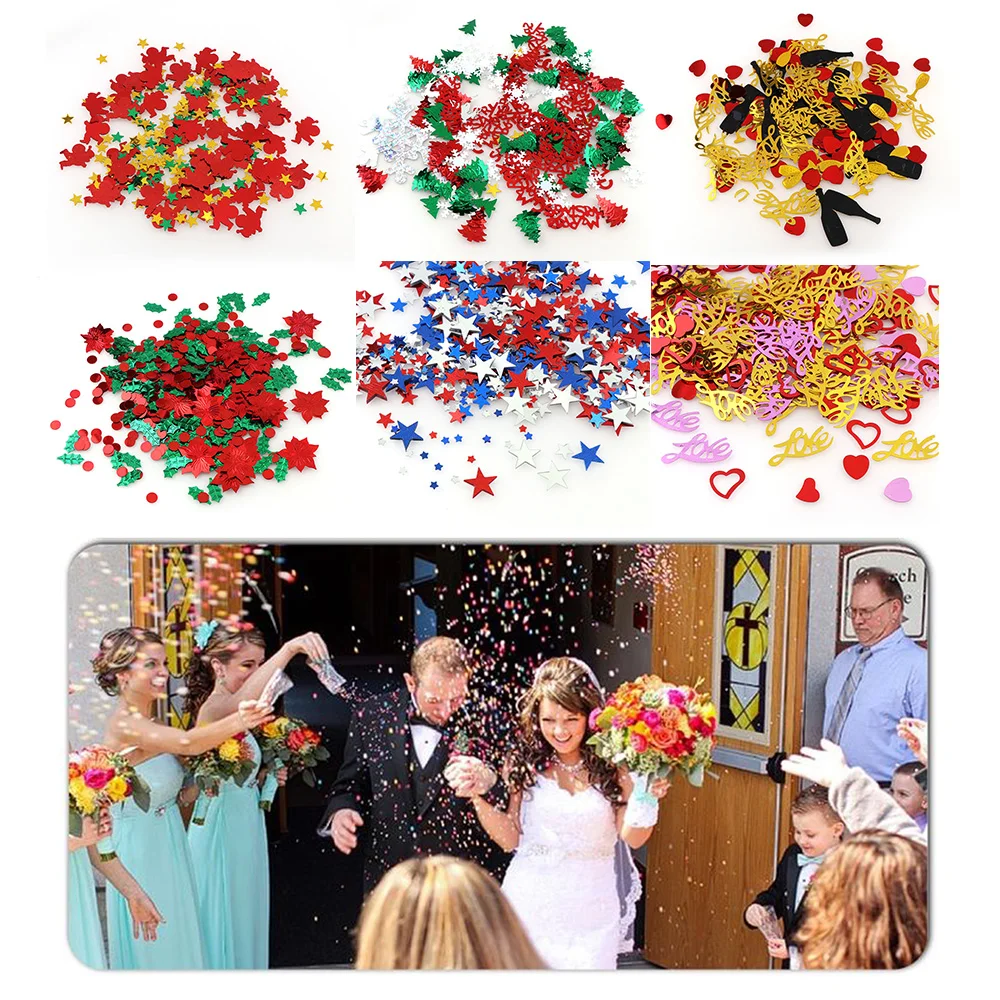 Микс листья звезда дерево Ангел 15 г стол Конфетти разбрызгивает День Рождения