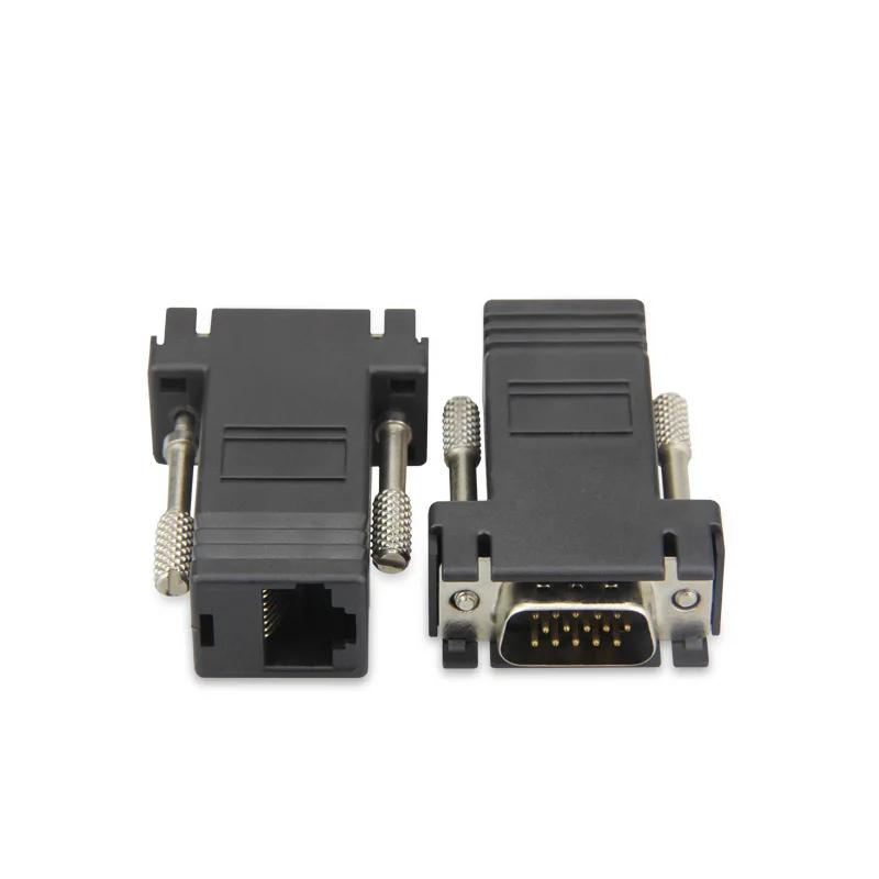 2 шт. RJ45 to VGA удлинитель штекер к локальной сети CAT5 CAT6 Ethernet кабель переходник с