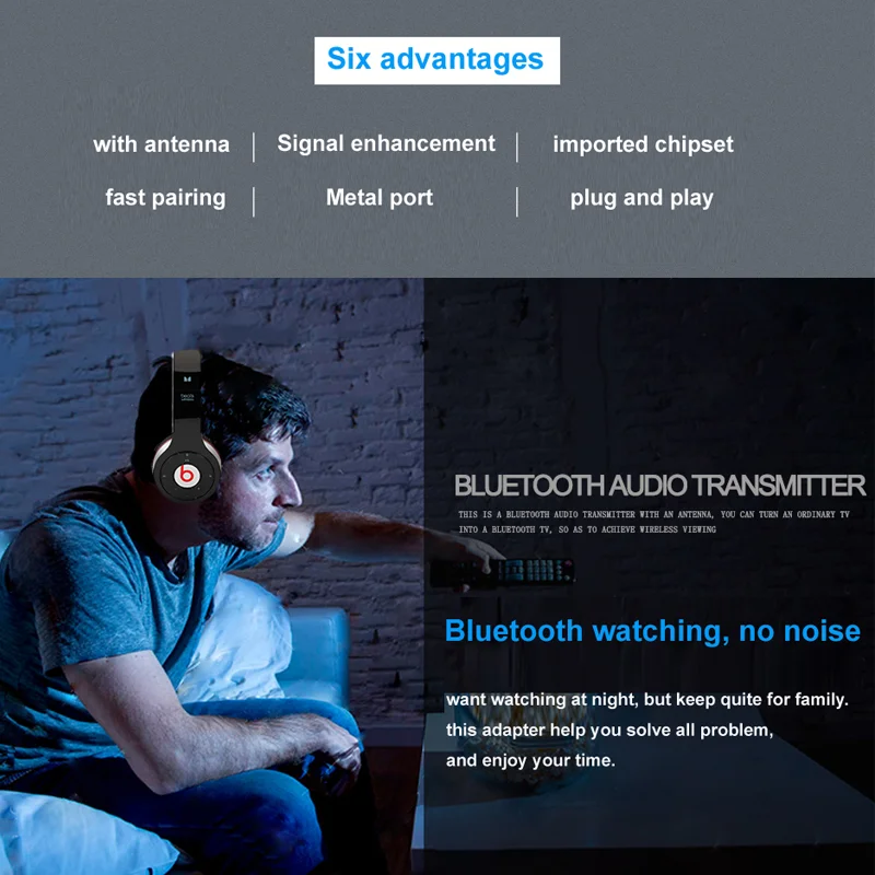Беспроводной bluetooth передатчик аудио 3.5 мм Jack Dongle Bluetooth адаптер для ТВ портативных