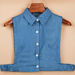 Ковбойские Женские рубашки из хлопка с воротником, подчеркивающие индивидуальность, воротник с имитацией бисера, декоративная полусвободная рубашка, женский съемный воротник