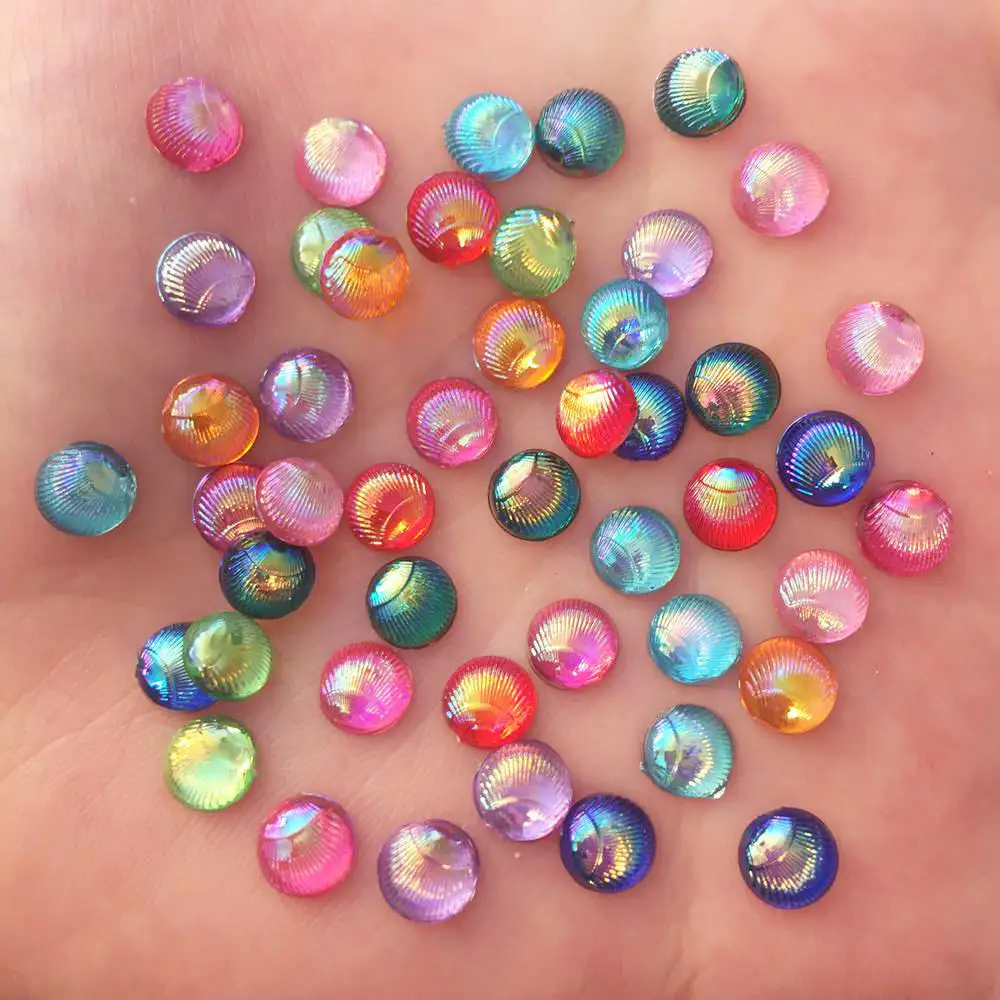 300 шт. микс AB Смола блестящая 6 мм Мини Оболочка Круглый драгоценный камень