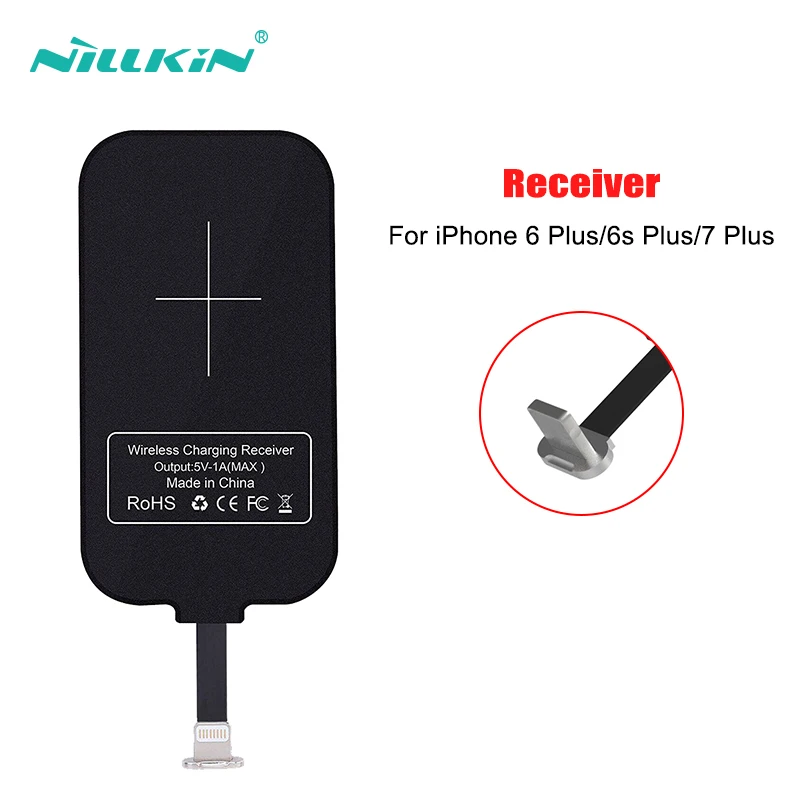 For iPhone (109mm) NILLKIN Qi Беспроводное зарядное устройство приемник для iPhone 7 6 6s 5 Micro usb type C беспроводной зарядный разъем для samsung Xiaomi huawei - Тип штекера: For iPhone (109mm)