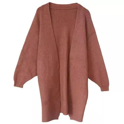 

In the long all-match female Korean loose bat sleeve sweater cardigan sweater coat pocket 2017 Hitz
