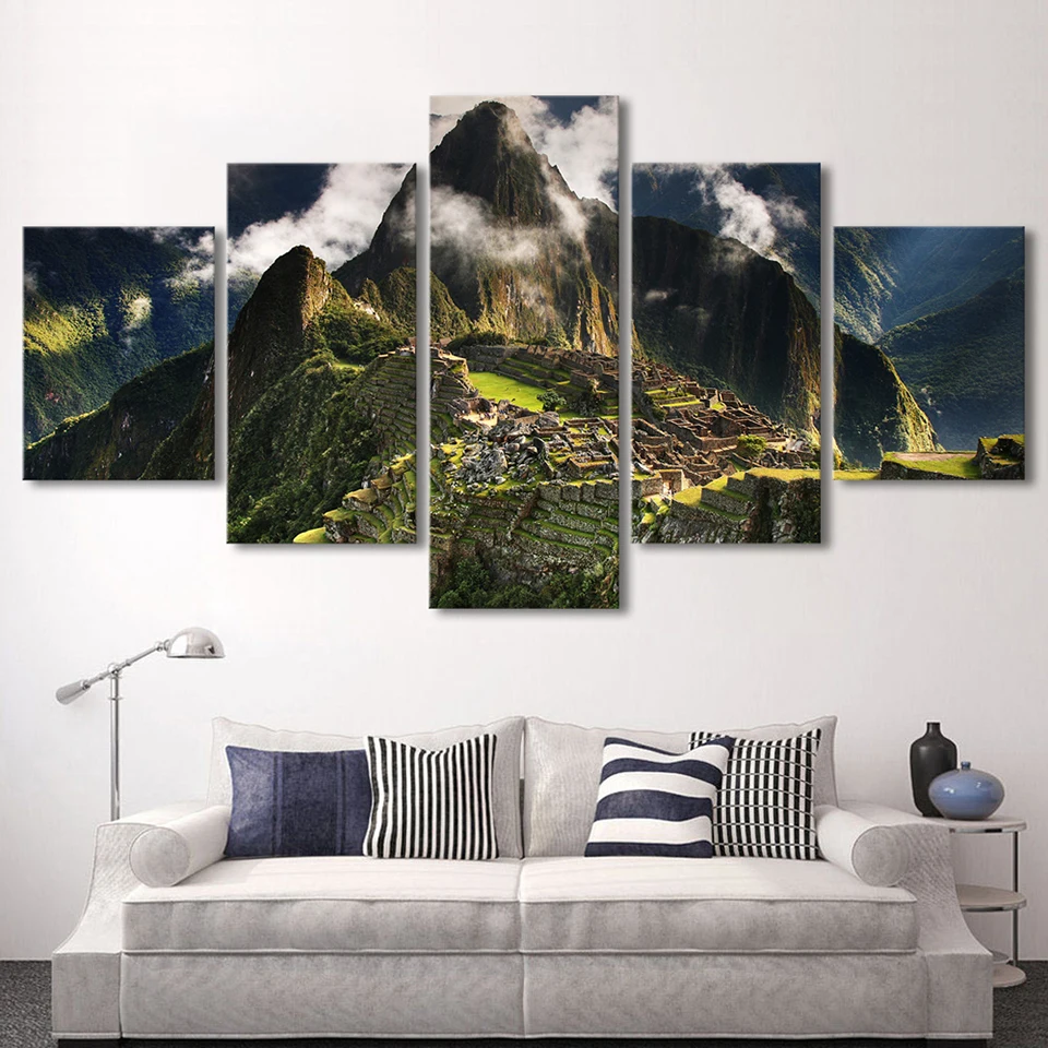 

Wall Art HD Prints Home Tree Decor 5 Pieces Mountain Canvas Painting Modular Landscape Pictures For Living Room Artwork Poster