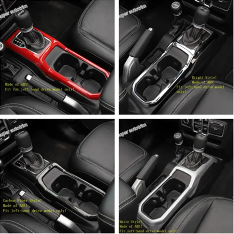 Lapetus Center Control Gear Shift Box Panel Cover Trim ABS Fit For Jeep Wrangler JL 2018 - 2022 Accessories Interior Colorful