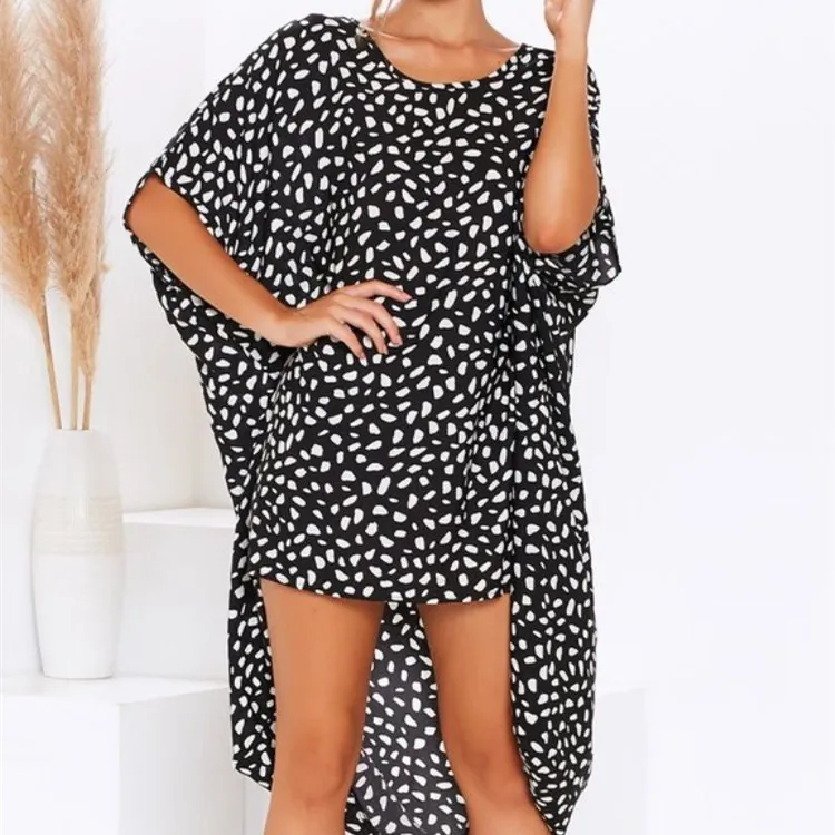 Женское асимметричное платье с леопардовым принтом повседневное свободное