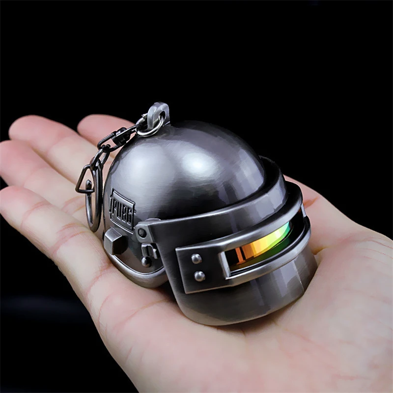 

Game Playerunknown's Battlegrounds Cosplay Accessories Level 3 Helmet PUBG Metal Pendant Keychain Key Ring Necklace Toy Prop New