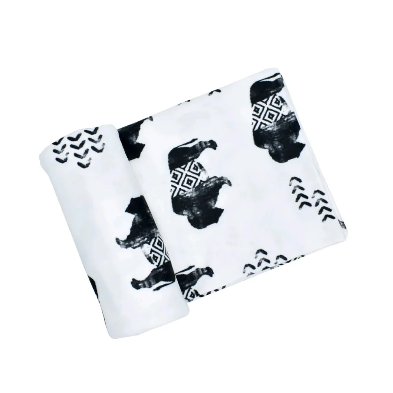 Одеяло для новорожденного с акварельным цветочным принтом негабаритное