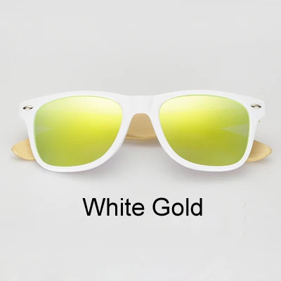 White Gold Ralferty, настоящие бамбуковые солнцезащитные очки, мужские, поляризационные, женские, черные, солнцезащитные очки, мужские, UV400, солнцезащитные очки, водительские очки, деревянные очки, оттенки - Цвет линз: White Gold