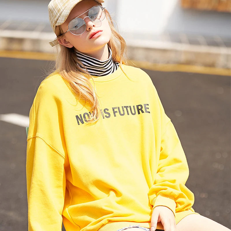 Toyouth Для женщин толстовка теплая зима Толстовка Осень Harajuku Повседневное топы с