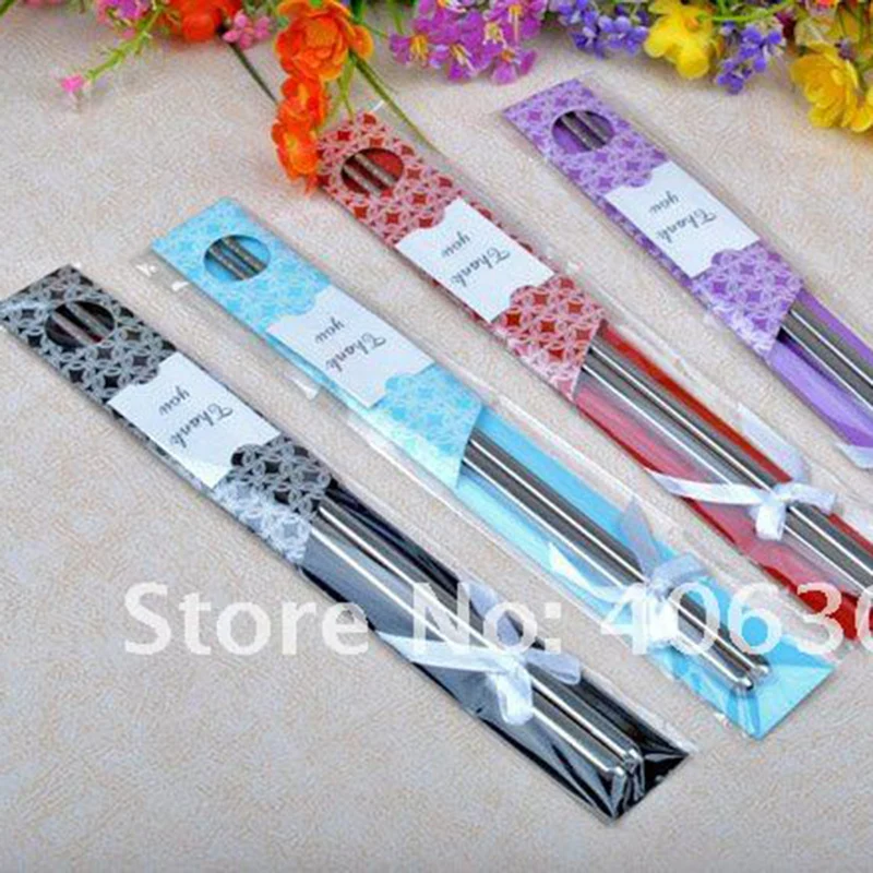 Китайские палочки для еды из нержавеющей стали красивая свадебная упаковка. 30