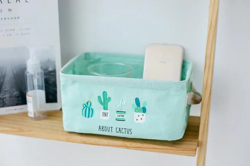 Новая коробка для хранения стола С КАКТУСОМ косметическая косметики детские