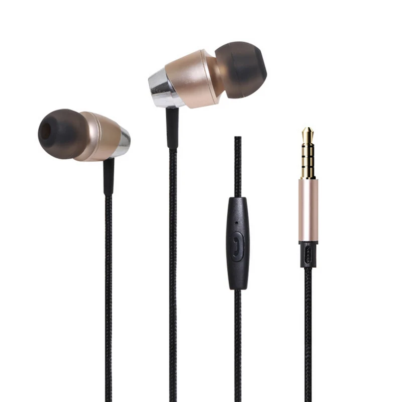 GDLYL оригинальные наушники 3 5 мм Металла In ear Проводные Наушники Hi Fi сильный бас С