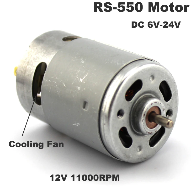DC 6 V-24 V 12V Высокая Скорость Мощность RS-550 электродрель отвертка 57 мм Длина двигателя 3,17 мм вал