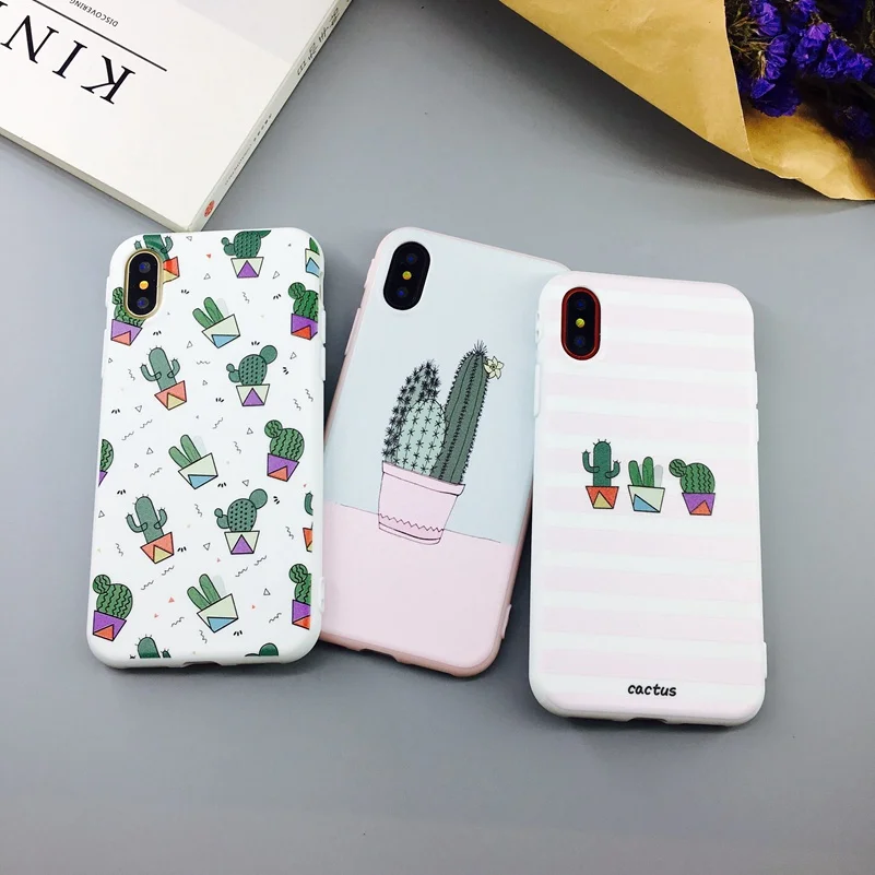 Чехол для телефона с изображением листьев карамельного цвета для iPhone 11 Pro X 6 6s 7 8 Plus XR XS Max кактус растения Модный мягкий резиновый, силиконовый, из термопластичного полиуретана, чехол для Fundas Coque для