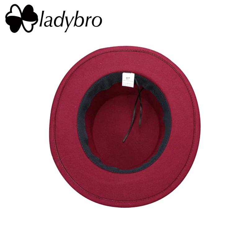 Женская фетровая шляпа Ladybro с широкими полями осенне зимняя шапка из