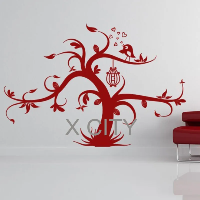 CARTOON TREE BIRD FAIRYTALE ADORABLE CHILDREN BEDROOM WALL ART STICKER VINYL CUT TRANSFER DECAL HOME DECOR STENCIL MURAL | Дом и сад