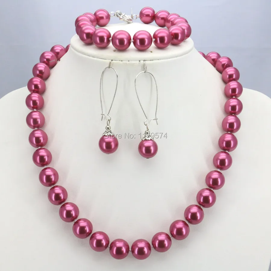 Комплект из ожерелья браслета и сережек 10 мм|necklaces bracelets earrings|set jewelrybracelet earrings |