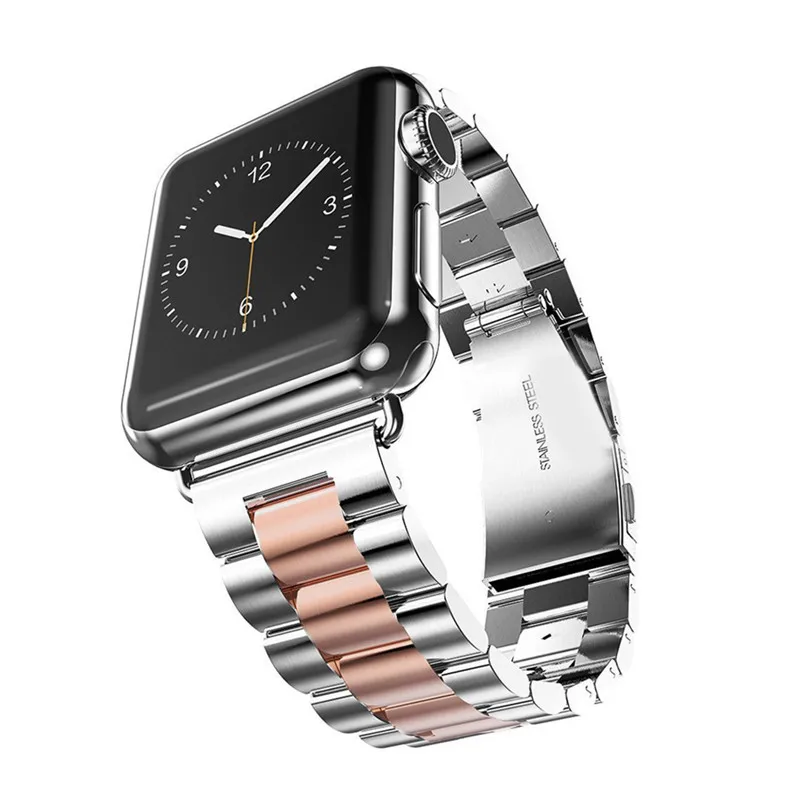 Браслет из нержавеющей стали с металлической пряжкой ремешок для Apple Watch 44 мм 40
