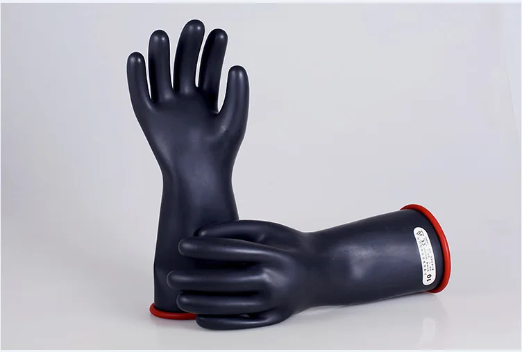 Фото 7.5-10KV insulated gloves Level 1 Live work electrician protective gloves Natural latex Leakage Insulated safety gloves №4