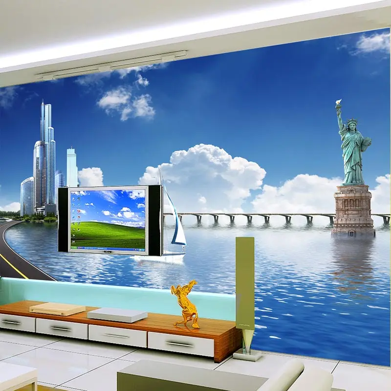 Настенные обои 3D с изображением дома гостиницы Нью Йорка самоклеящиеся из винила