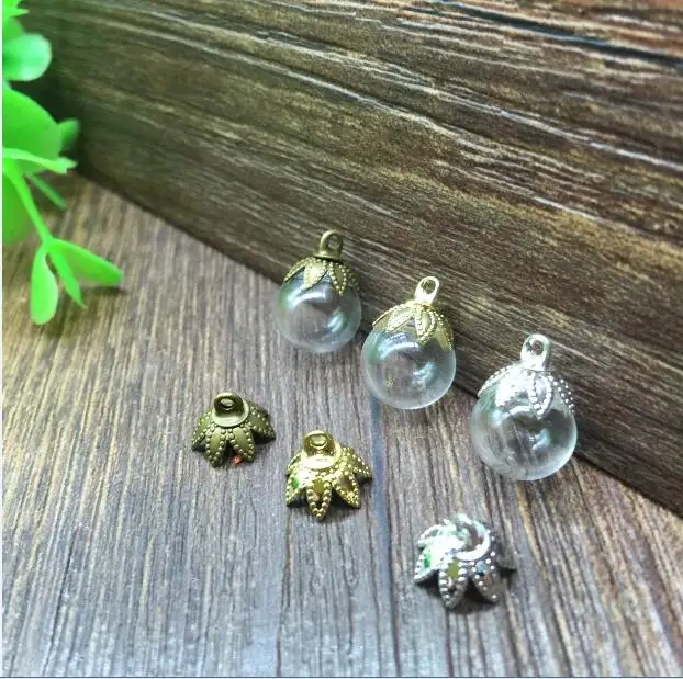 Стеклянный шар/шарики с отверстием 10 мм 50 комплектов пустые стеклянные флаконы