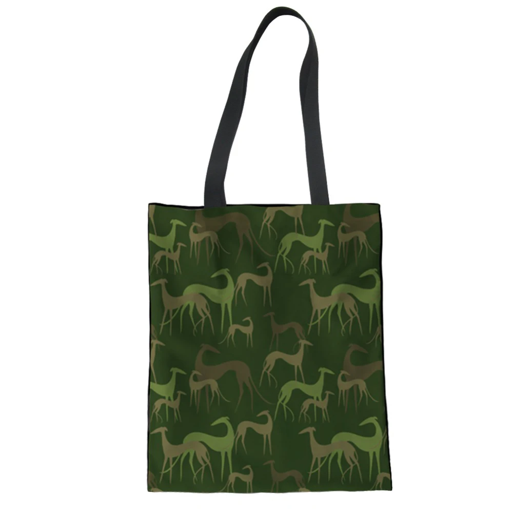 WHEREISART женская сумка тоут с принтом грейхаунда для покупок по индивидуальному