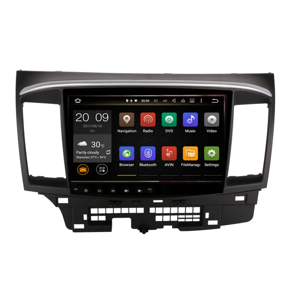 Головное устройство для Mitsubishi Lancer 10 1 8 0 2007 дюйма IPS HD Android 2016 Восьмиядерный