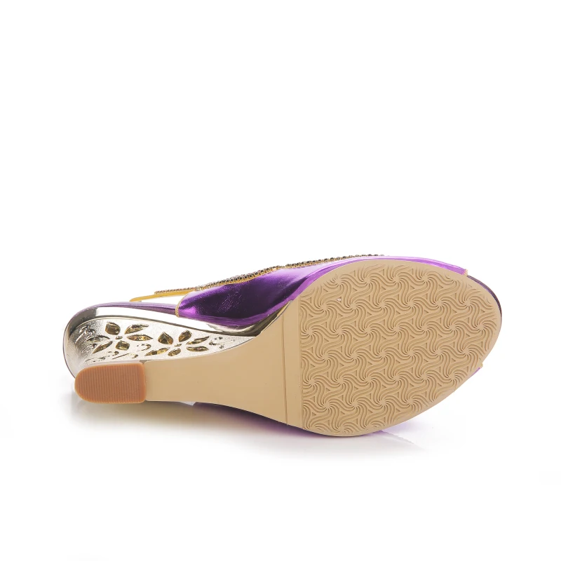 

Christia Bella Fashion Women Party High Heels Shoes New Crystals Female Wedge Heels Sandals Peep Toe Buckle Shoes for Women