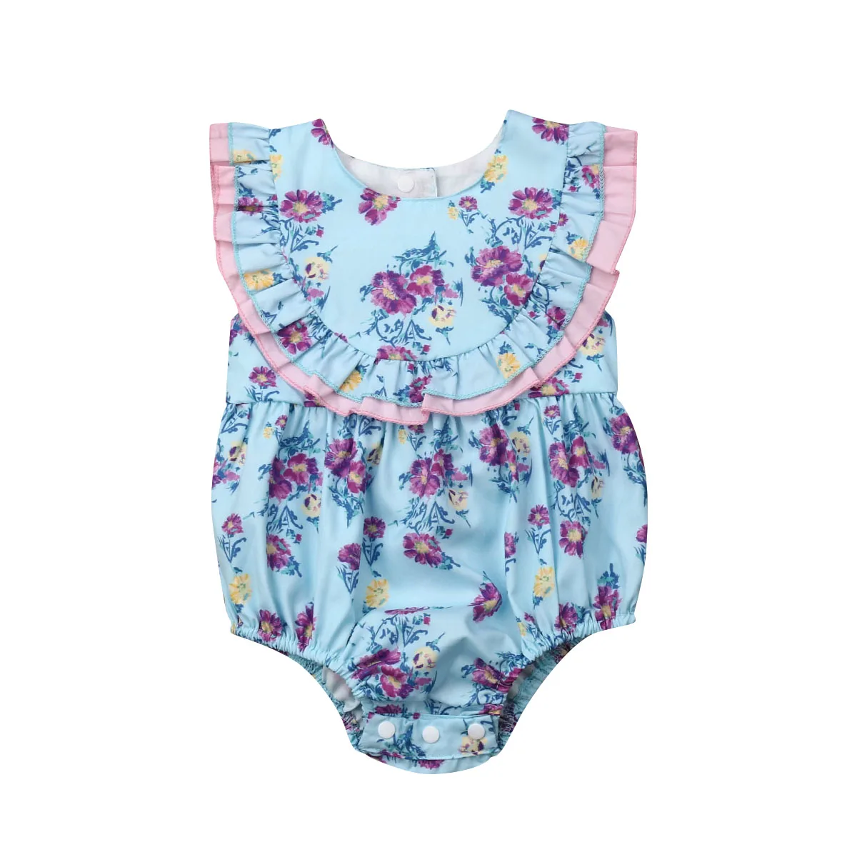 Комбинезон с оборками и цветочным принтом для маленьких девочек | Мать ребенок