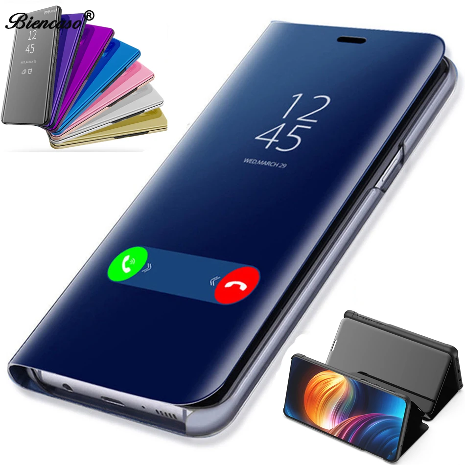 Зеркальный флип чехол для Huawei P Smart чехлы P30 lite Mate 20 Y5 2019 Honor View V20 Play 8A 8s P20 Plus