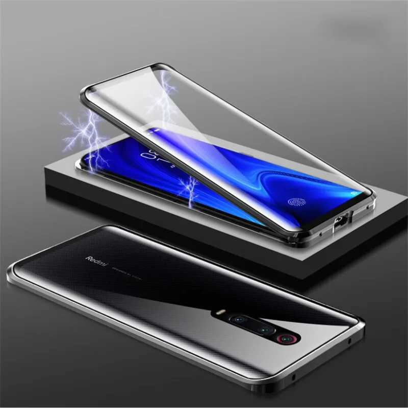 R just магнитный металлический бампер для Xiaomi mi 9 Mi9 SE Mi 9T закаленное стекло передняя