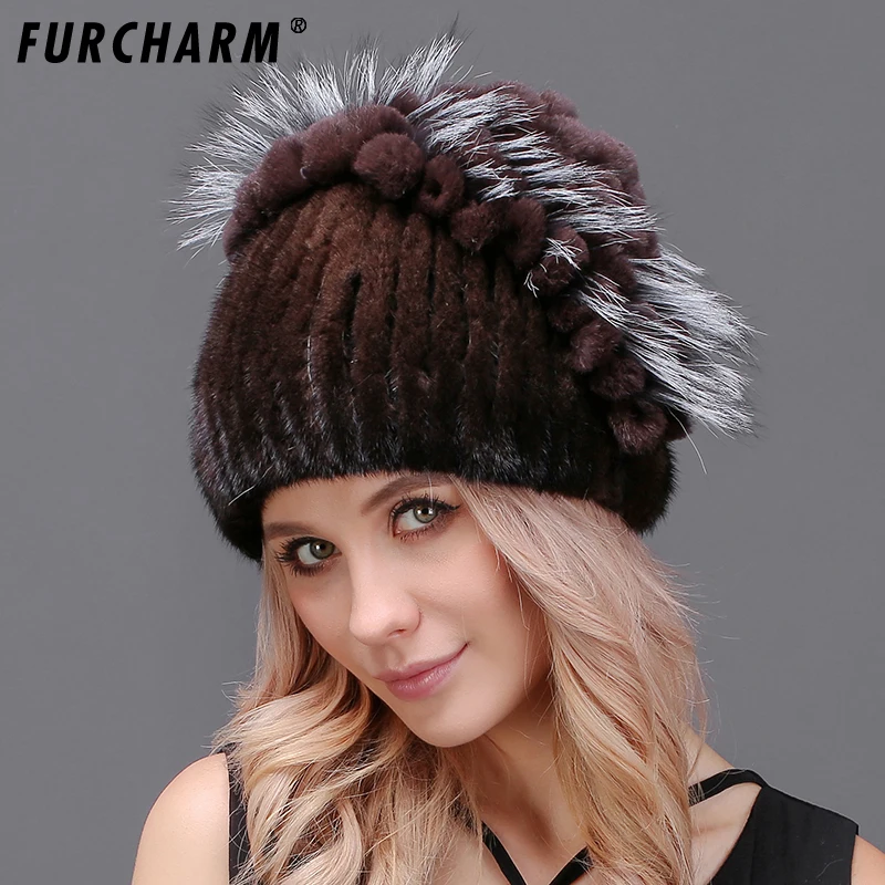 Мех животных очаровательные русская меховая шапка из натуральной норки для