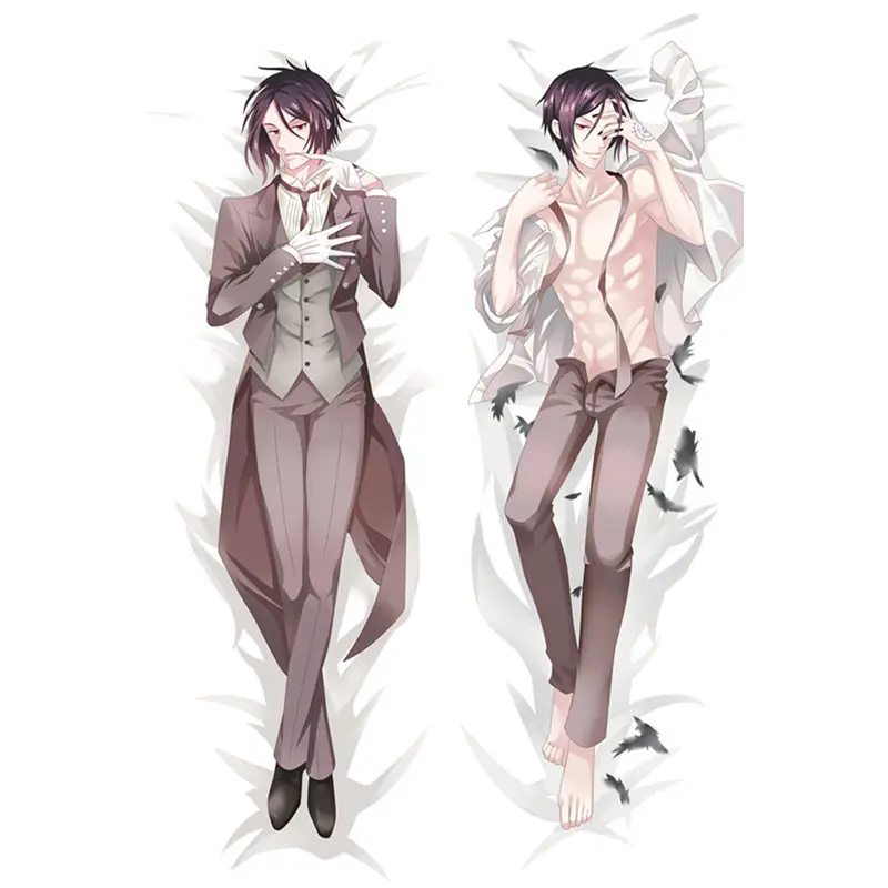 Polyester Аниме Черный Bulter наволочки Kuroshitsuji Dakimakura Чехол сексуальные девушки 3D двухсторонняя постельные принадлежности обниматься тела Чехол BB01A - Цвет: Polyester