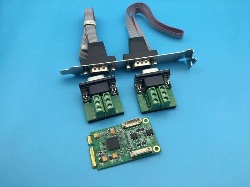 Mini PCI-Express на 2 порта RS422 RS485 промышленный последовательный контроллер плата