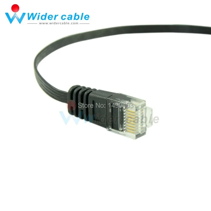 Черный медный ультратонкий плоский сетевой кабель CAT6 Ethernet Lan толщина 1 мм 2 м |