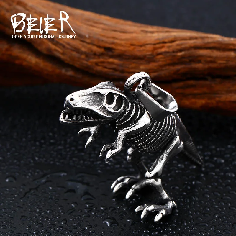 Beier 316L Stainless Steel Tyrannosaurus Necklace Pendant Prehistoric Dinosaur Men Fashion Jewelry Gift LLBP8-379P | Украшения и