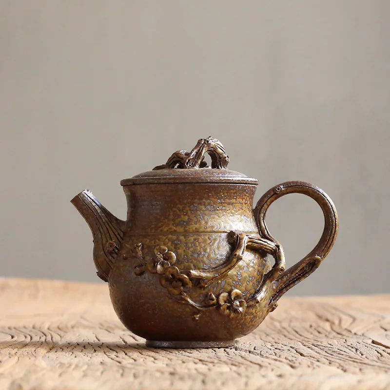 PINNY 220ml Handmade Plum Teapot Kiln Ceramic Tea Pot Retro Chinese Kung Fu Teapots Traditional Drinkware Kettle | Дом и сад