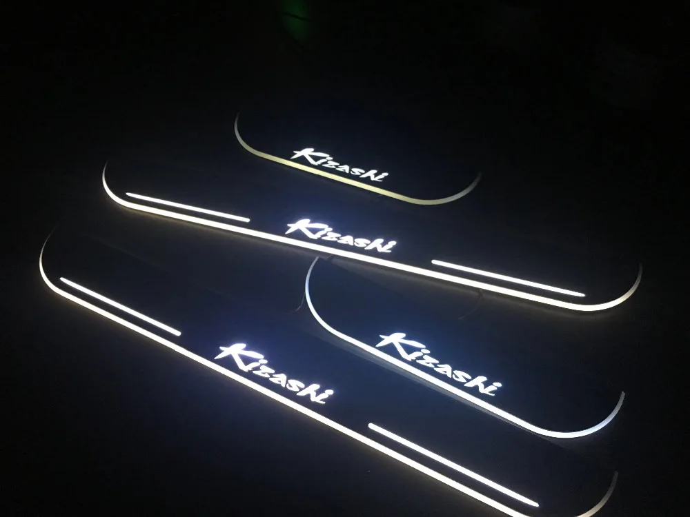 RQXR led движущиеся двери потертости для Suzuki Kizashi динамический порог пластина плоская подкладка наложения потока/фиксированный свет, 4 шт