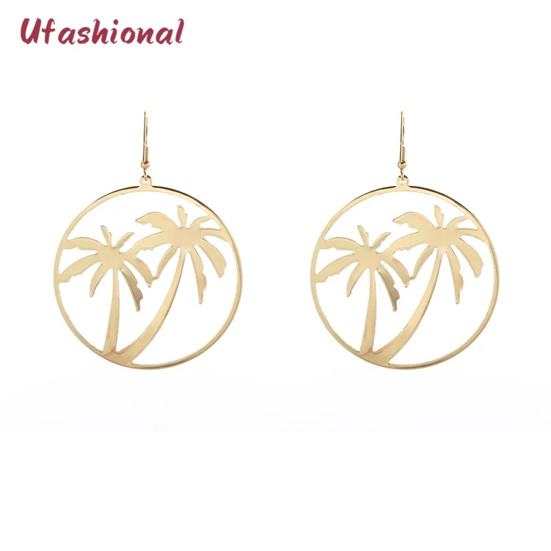 Длинные висячие серьги букле Oreille Европейская мода бижутерии кокосовое подвеска