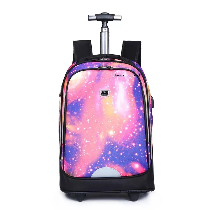 Carrylove 20 дюймов Большие Колеса Кабина тележка для ручного багажа Сумка ленивый носить на роликах рюкзак на колесах - Цвет: 9