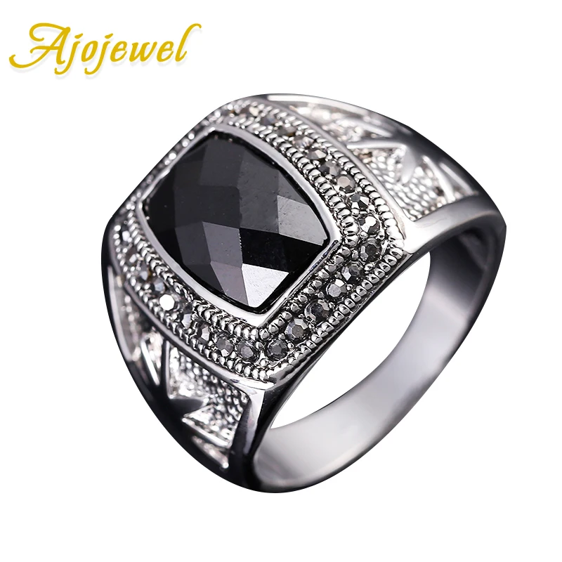 Ajojewel черные туфли высокого качества циркон кольцо для мужчин звезда палец