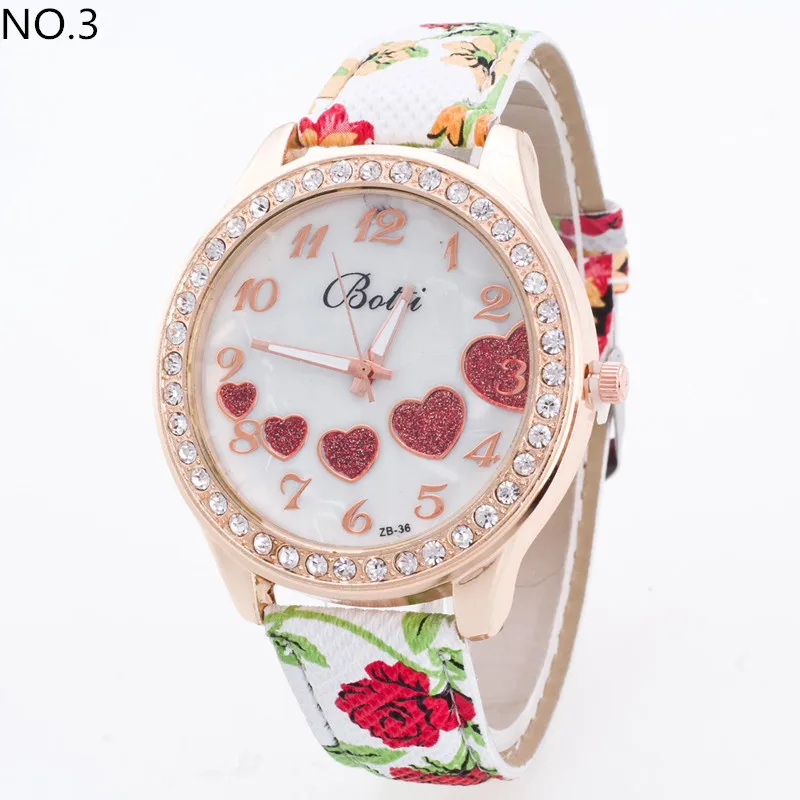 Лидер продаж Relogio Feminino Erkek коль Saati Reloj Mujer наручные часы Для женщин Цветочный принт