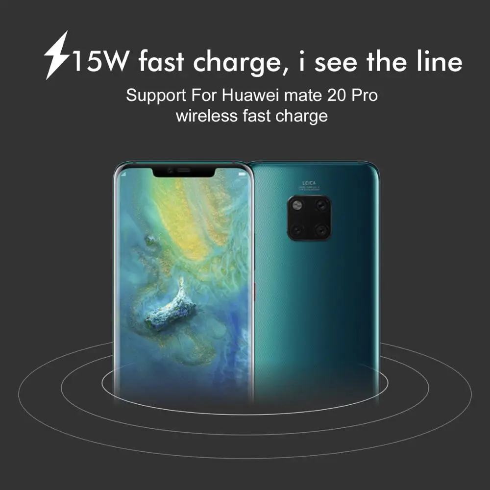 Беспроводное зарядное устройство Ascromy 10 Вт Qi для быстрой зарядки Samsung Galaxy S10 S9 S8 Plus